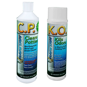 Raritan Potty Pack w/K.O. Kills Odors &amp; C.P. Cleans Potties - 1 of Each - 32oz Bottles - 1PPOT