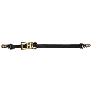 CargoBuckle Ratchet Strap Tie-Down w/Double J-Hooks &amp; Keeper - 1" x 12' - F14060