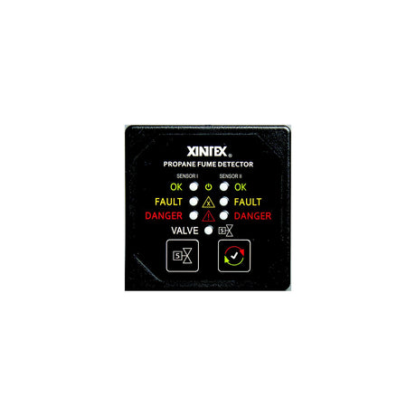 Fireboy-Xintex Propane Fume Detector Alarm w/2 Plastic Sensors Solenoid Valve - Square Black Bezel Display [P-2BS-R] - official Fireboy-Xintex product image 2