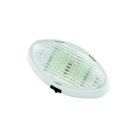 Ming's Mark 9090118 LED Oval Porch Light, Porch Light w/ on/off switch, White Housing - image 1