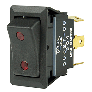 BEP Marine BEP SPDT Rocker Switch - 2-LEDs - 12V/24V - ON/OFF/ON - 1001715