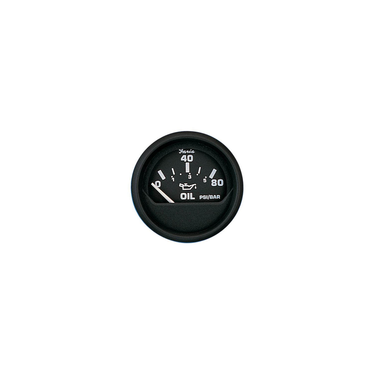 Faria Euro Black 2" Oil Pressure Gauge (80 PSI) [12803] - official Faria Beede Instruments product image 2