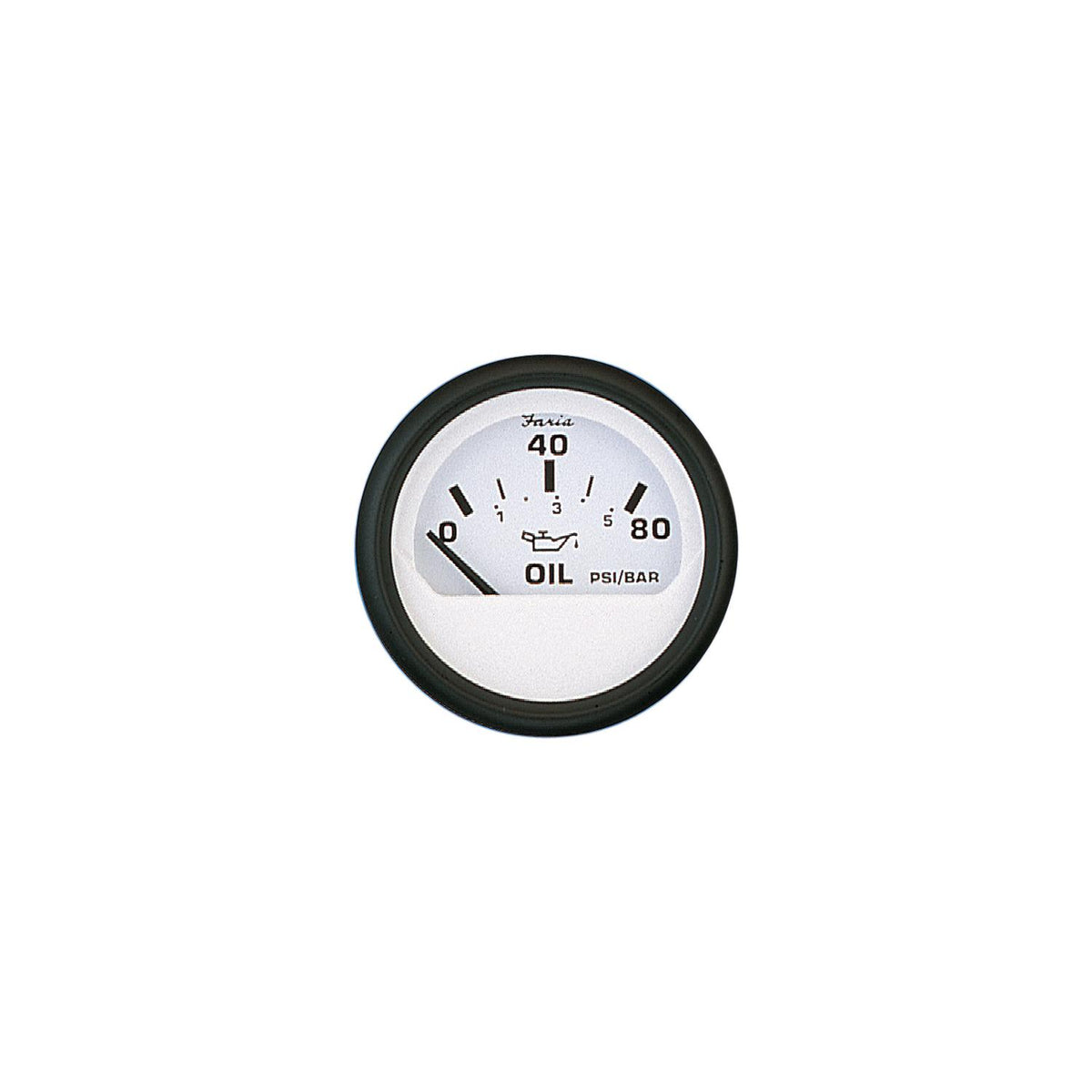 Faria Euro White 2" Oil Pressure Gauge (80 PSI) [12902] - official Faria Beede Instruments product image 2