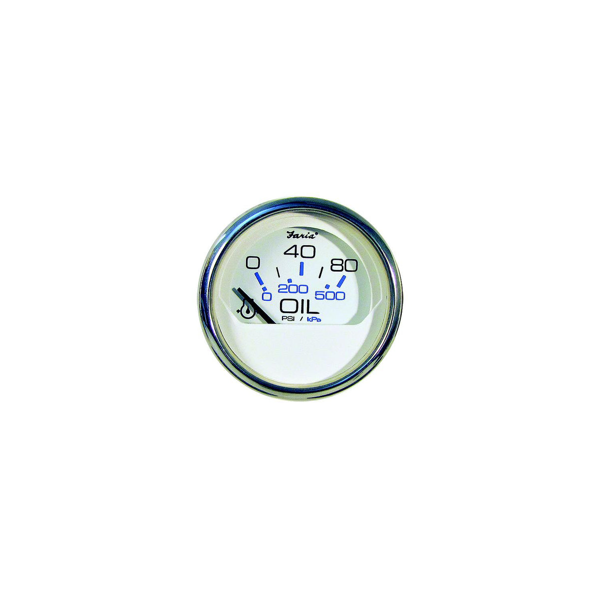 Faria Chesapeake White SS 2" Oil Pressure Gauge (80 PSI) [13802] - official Faria Beede Instruments product image 3