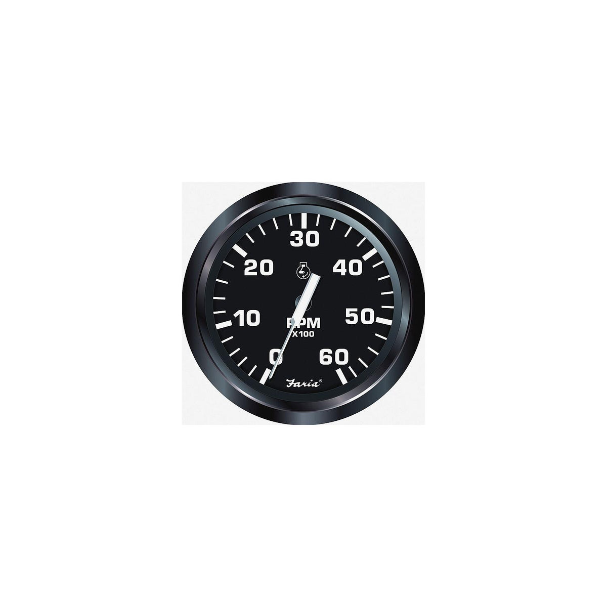 Faria Euro Black 4" Tachometer - 6,000 RPM (Gas - Inboard & I/O) [32804] - official Faria Beede Instruments product image 3
