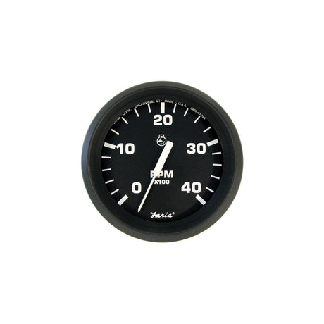 Faria Euro Black 4" Tachometer - 4000 RPM (Diesel) (Mechanical Takeoff) [32842] - official Faria Beede Instruments product image 3