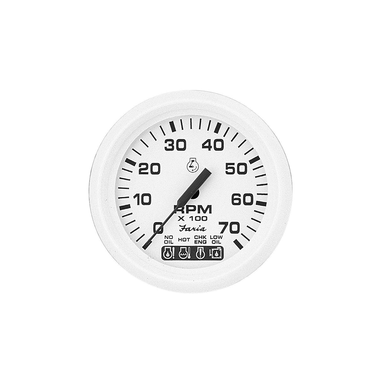 Faria Instruments Faria Dress White 4" Gauge - 7000 RPM Tachometer With System Check Indicator (Gas) (J/E Outboard) - F33150
