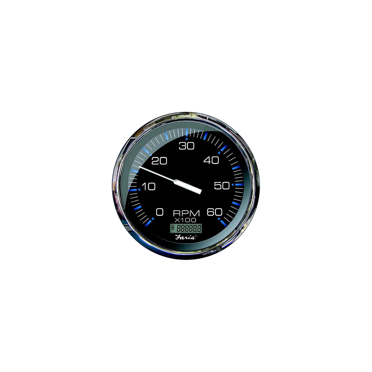 Faria Instruments Faria F33763 Chesapeake Black Stainless Steel Tach/Hourmeter Gauge, 6000 RPM, Gas Inboard - F33763 - official Faria Beede Instruments product image 3