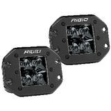RIGID Industries D-Series PRO Flush Mount - Spot LED - Midnight Edition - Pair - Black - 212213BLK