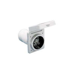 Park Power 6353ELRV Power Inlet, 50A White w/SS Trim - image 1