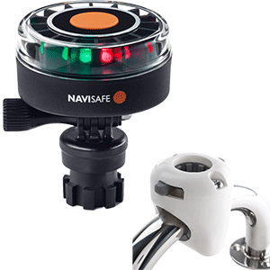 Navisafe Navilight 2NM Tricolor w/Navimount Base &amp; Rail Mount - White - 340KIT3