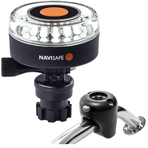 Navisafe Navilight 360&deg; 2NM White w/Navimount Base &amp; Rail Mount - Black - 040KIT