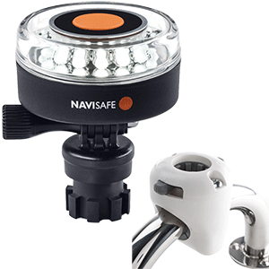 Navisafe Navilight 360&deg; 2NM White w/Navimount Base &amp; Rail Mount - White - 040KIT3