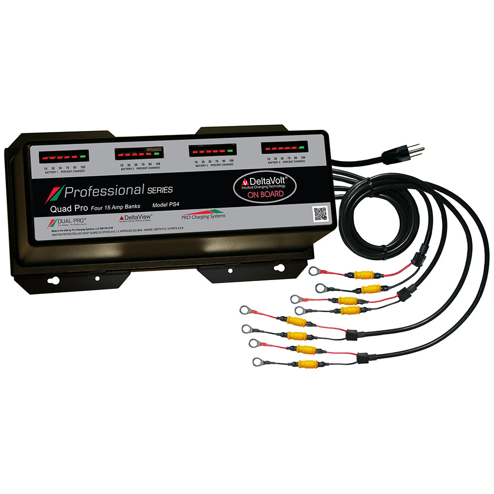 Cargador de Baterías Dual Pro Professional Series - 60A - 4-15A-Bancos - 12V-48V [PS4]