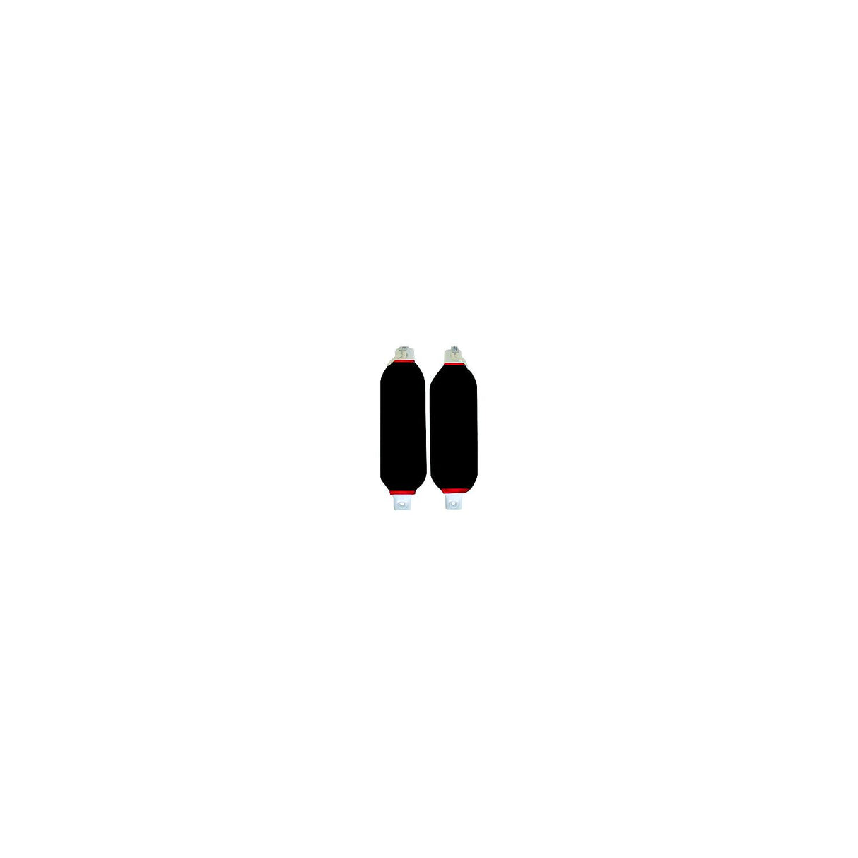 Dock Edge DE77331F Dolphinâ¢ Twin Eye Fenders w/Lines & Covers, 6-1/2" x 23" White Fenders w/Black Covers, 2/pk - DE77331F