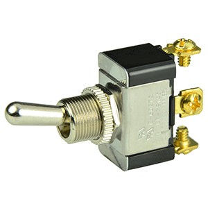BEP Marine BEP SPDT Chrome Plated Toggle Switch - ON/OFF/(ON) - 1002015