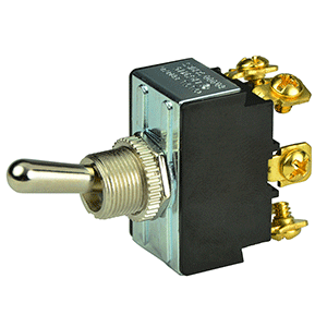 BEP Marine BEP DPDT Chrome Plated Toggle Switch - ON/OFF/ON - 1002018