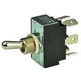 BEP Marine BEP DPDT Chrome Plated Toggle Switch - ON/OFF/(ON) - 1002014