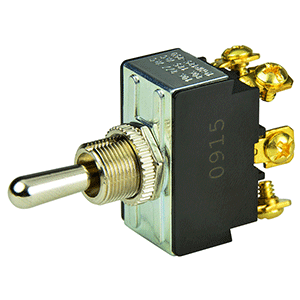 BEP Marine BEP DPDT Chrome Plated Toggle Switch - (ON)/OFF/(ON) - 1002012