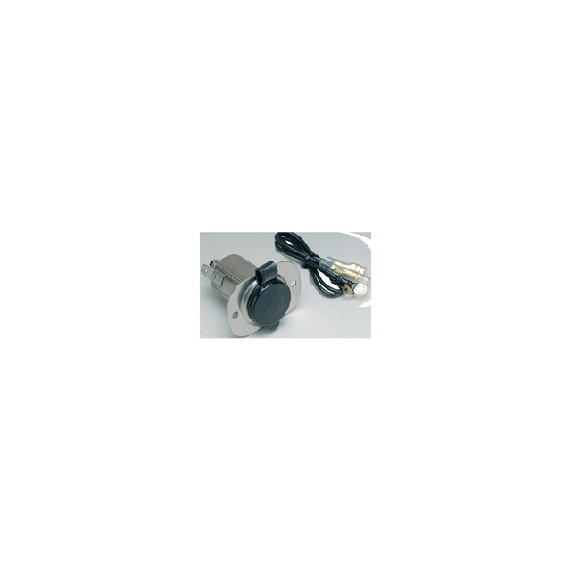 Marinco 12V Stainless Steel Receptacle With Protective Cap - 20036 - image 1