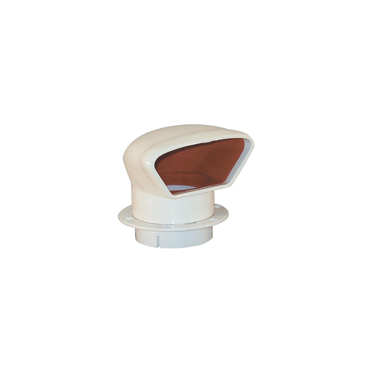 Attwood Marinco Snap-In Deluxe Low Profile PVC Cowl Vent, White With Bright Red Interior (Includes White Snap-In Deck Plate and Cover) - N10863 - image 1