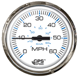 Faria Beede Instruments Faria Chesapeake White SS 4" Studded Speedometer - 60MPH (GPS) - 33839