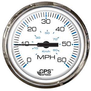 Faria Beede Instruments Faria Chesapeake White SS 4" Studded Speedometer - 60MPH (GPS) - 33839