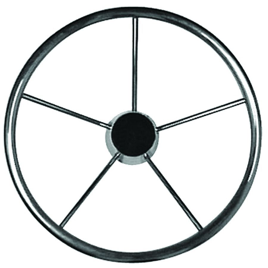 Marpac Stainless Steel 5 Spoke Destroyer Type Steering Wheel Without Control Knob (13-1/2”) - 7-0248 - image 1