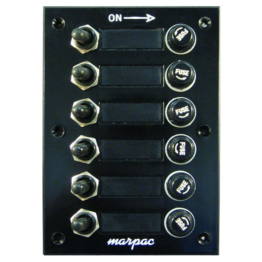 Marpac Fused Switch Panel with Toggle Boot Seals (6 Gang) - 7-0517 - image 1