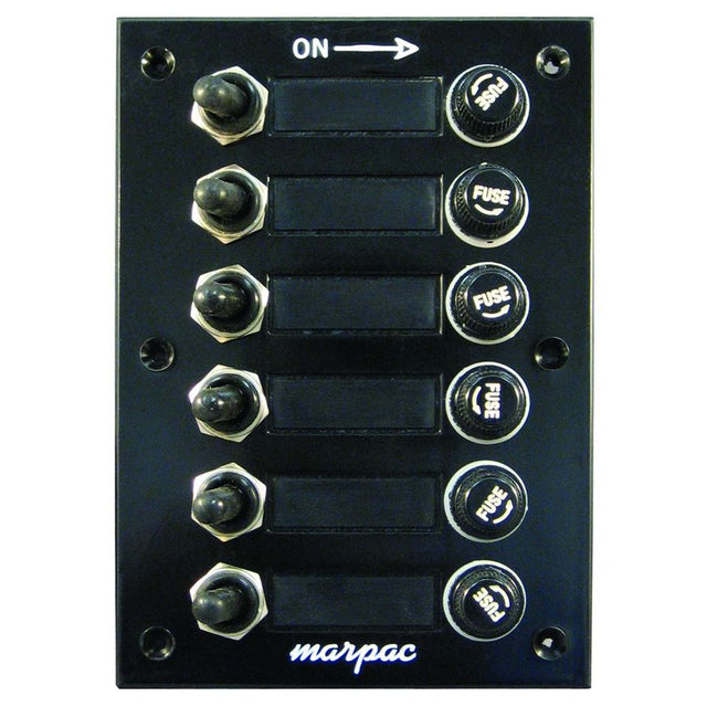 Marpac Fused Switch Panel with Toggle Boot Seals (6 Gang) - 7-0517 - image 1