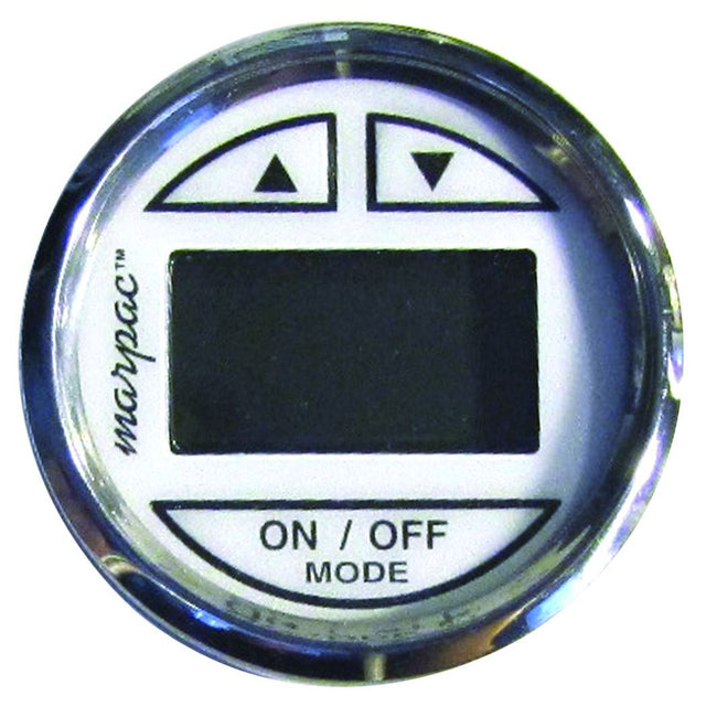 Marpac Depth Sounder - Transom Mount Transducer (White Face With Stainless Bezel) - 7-2494 - image 1