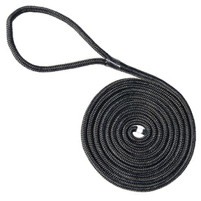 Marpac Double Braided Nylon Dock Line - 3/4" x 40' - Black - 7-6318 - image 1