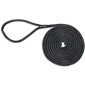 Marpac Double Braided Nylon Dock Line (3/4” x 20’, Black) - 7-6314 - image 1
