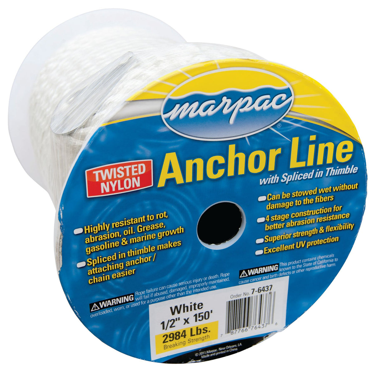 Marpac Twisted Nylon Anchor Line (5/8” x 200’ L) - 7-6440 - image 1