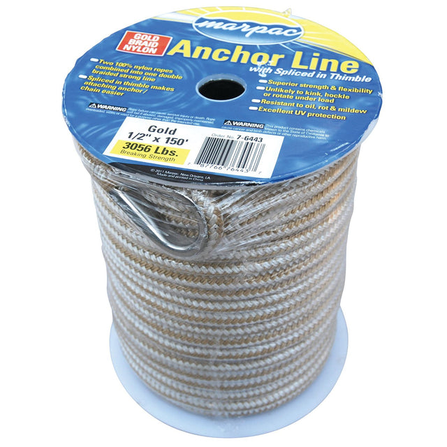 Marpac Braided Nylon Anchor Line (5/8” x 200’ L) - 7-6454 - image 1