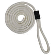 Marpac Double Braided Nylon Fender Lines with 6” Loop (3/8” x 72”, White) - 7-6476 - image 1