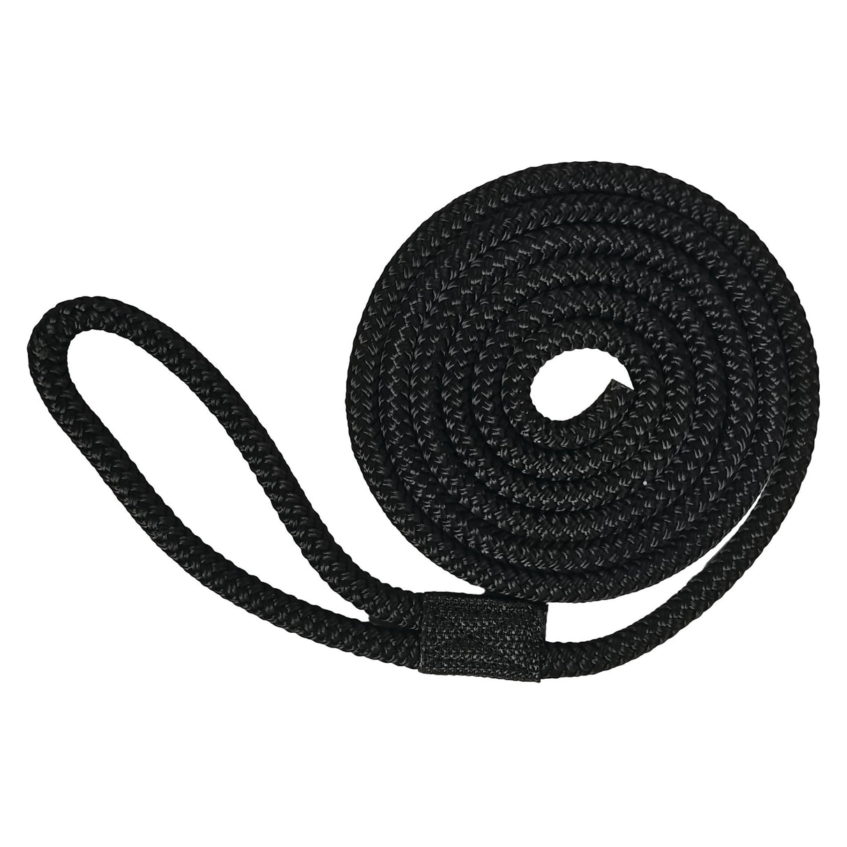 Marpac Double Braided Nylon Fender Lines with 6” Loop (3/8” x 72”, Black) - 7-6477 - image 1