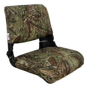 Springfield Marine Skipper Standard Folding Seats - Black Shell with Mossy Oak Duck Blind Cushion - 1061021 - image 1