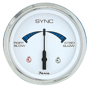 Faria Beede Instruments Faria 4" Chesapeake SS White Engine Synchronizer - Dual Gas &amp; Var Ratio Alt Diesel - 33801
