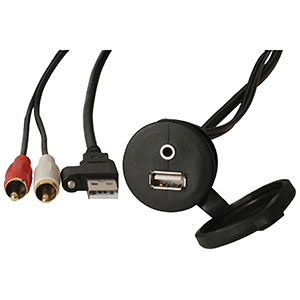 Fusion MS-CBUUSB3.5 Panel Mount USB &amp; 3.5mm Headphone Jack - 010-12381-00