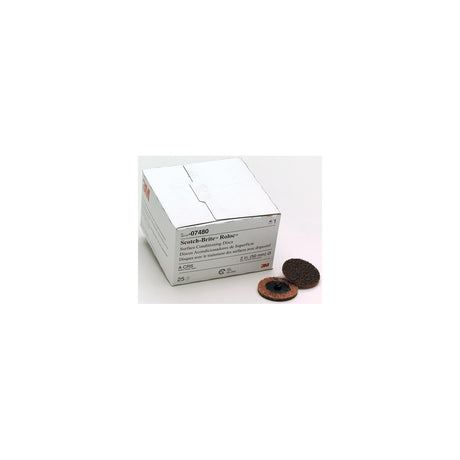 3M 07480 Roloc 2" Coarse (80-100) Brown Surface Conditioning Disc - 25 per Box - 7000028507 - official 3M product image 3