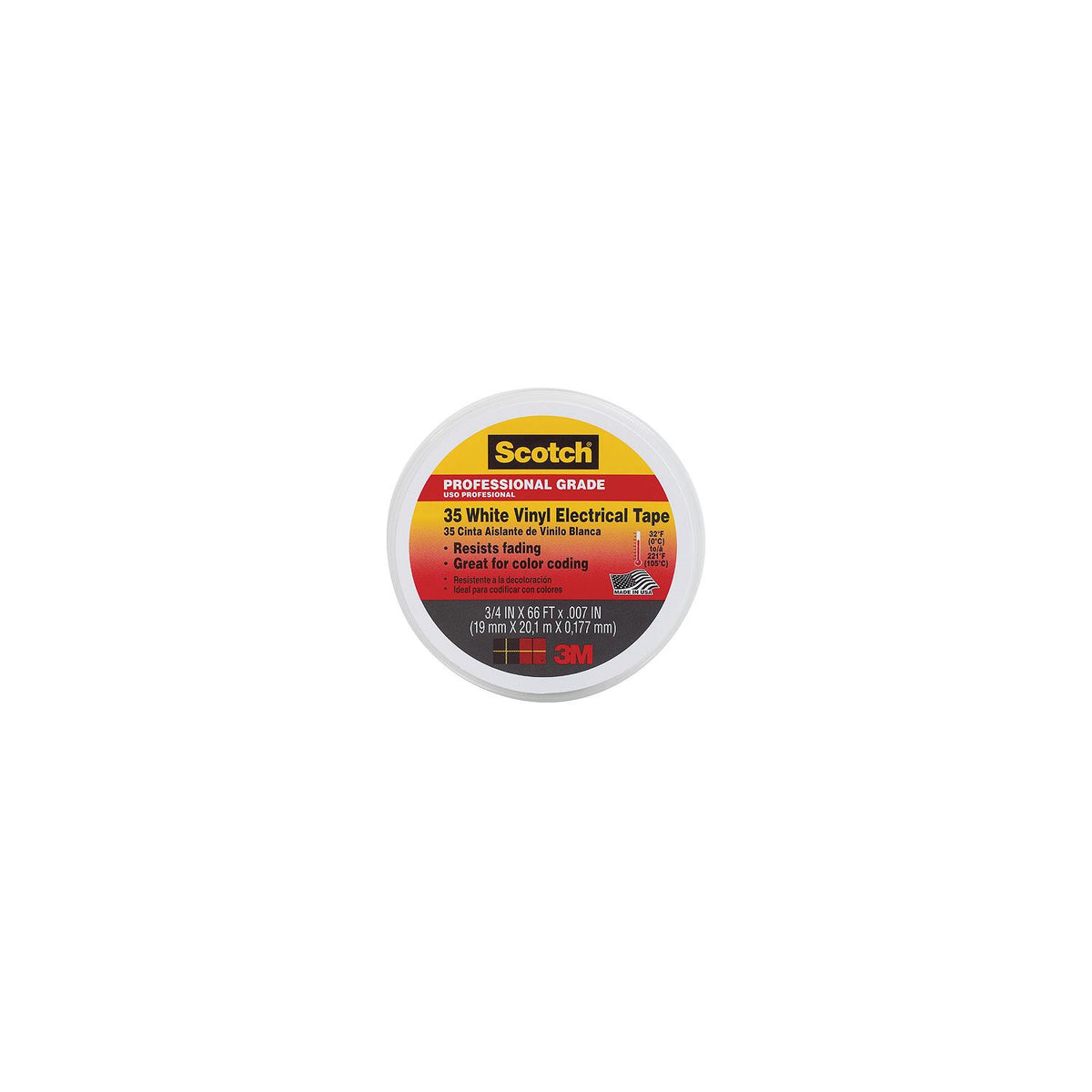 3M #35 Vinyl Elect Tape 3/4 White - 7000006097 - official 3M product image 3