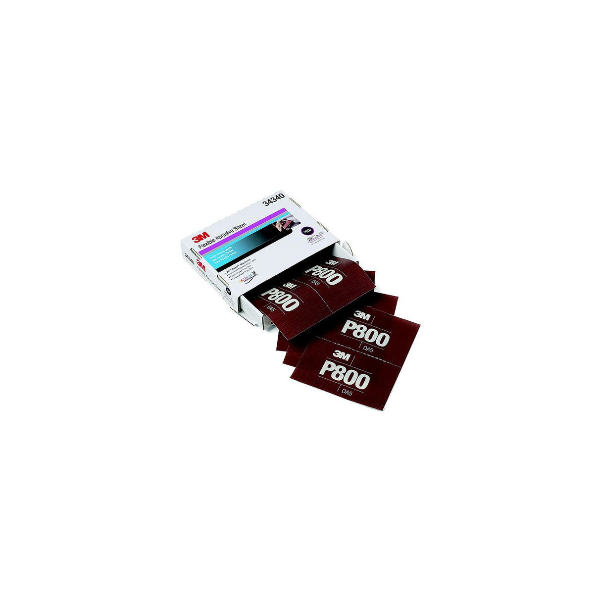 3M Hookitâ¢ Flexible Abrasive Hand Sheet, P800, 25/pk - 7100010567