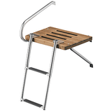 Whitecap Teak Swim Platform w/2-Step Telescoping Ladder f/Boats w/Outboard Motors - 68900