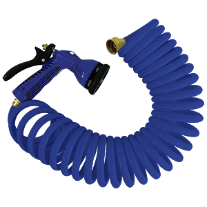 Whitecap 25' Blue Coiled Hose w/Adjustable Nozzle - P-0441B