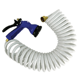 Whitecap 50' White Coiled Hose w/Adjustable Nozzle - P-0442
