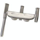 Tigress Offset Triple Rod Holder w/Cup Holders - Starboard Side - Polished Aluminum - 88148-1