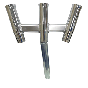 Tigress GS Trident Rod Holder - Bent Butt - Polished Aluminum - 88160