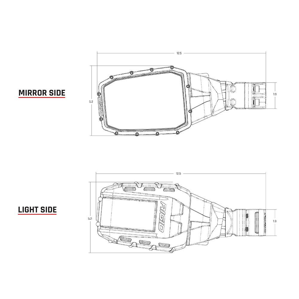 RIGID Industries Reflect Mirror Light - Negro (par) [64011]