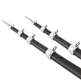 Tigress XD 3k Carbon Fiber Telescoping Outrigger Poles - 18 feet - Matte Black/ Silver - Pair - 88679-1